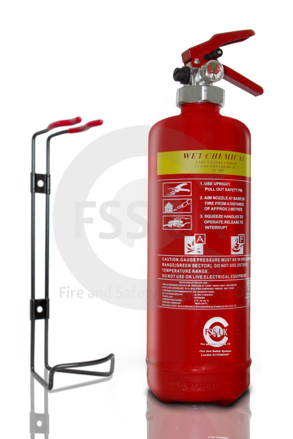 Premium FSS UK 2 Litre Wet Chemical Fire Extinguisher British Standard Kitemark