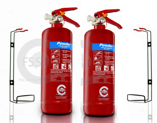 Premium FSS UK 2 X 2 KG ABC Powder Fire Extinguisher BSI Kitemarked