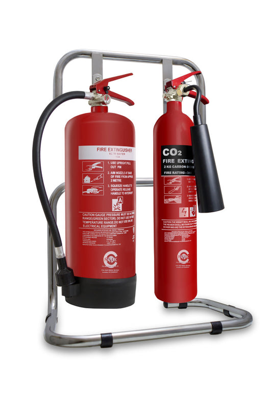 FSS UK Fire Extinguisher Value Set (2kg CO2 + 6 Ltr Water) BSi Kitemark Ideal for Workplace