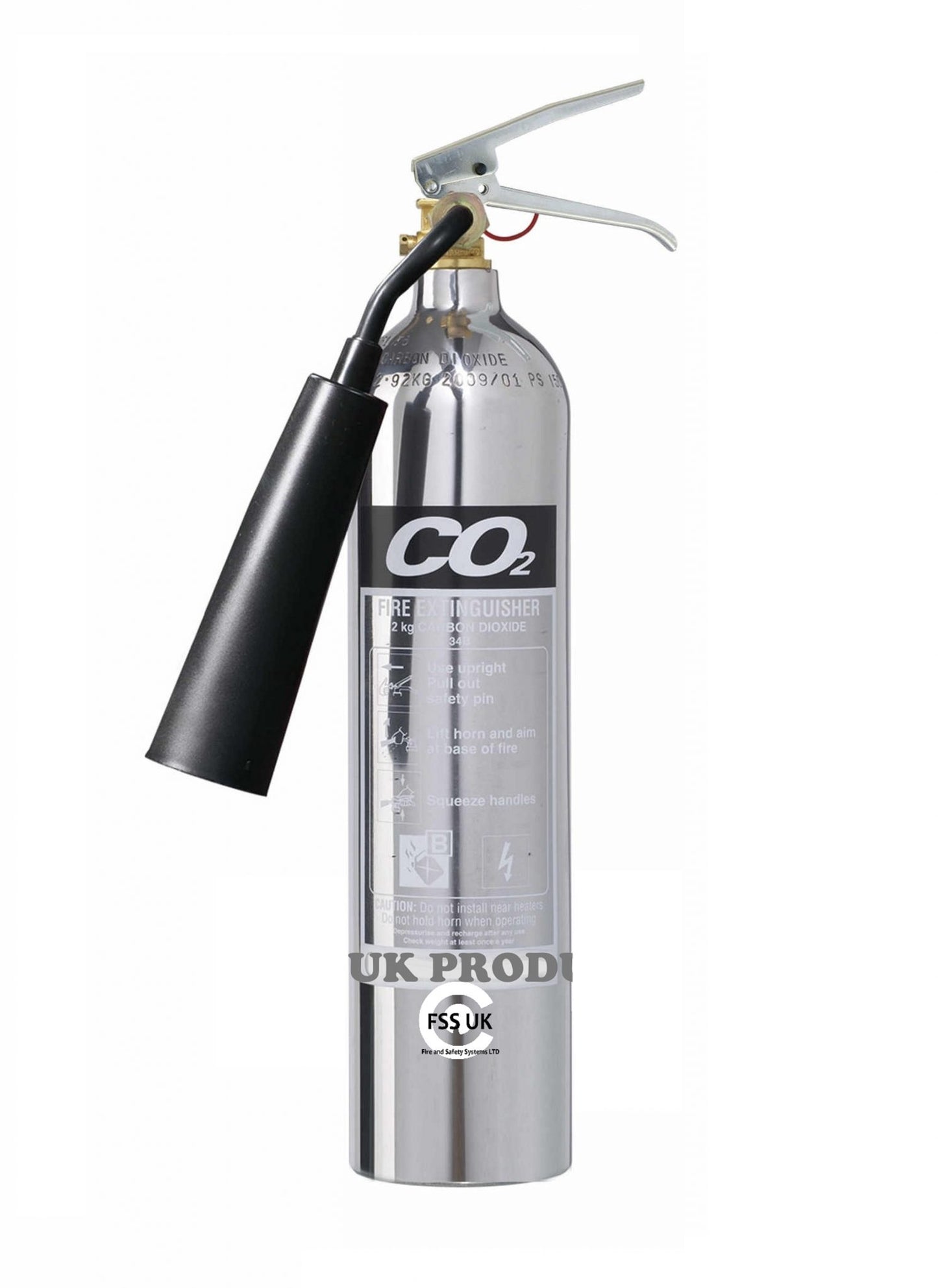 2 KG CO2 Fire Extinguisher Chrome