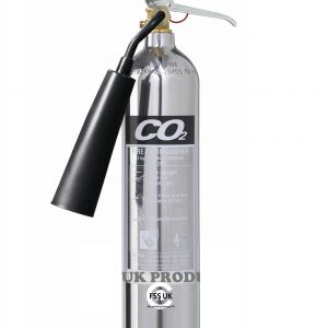 Designer FSS UK Fire Extinguisher Set (2 KG CO2 + 6 Ltr Foam) with Stand Ideal for Workplace