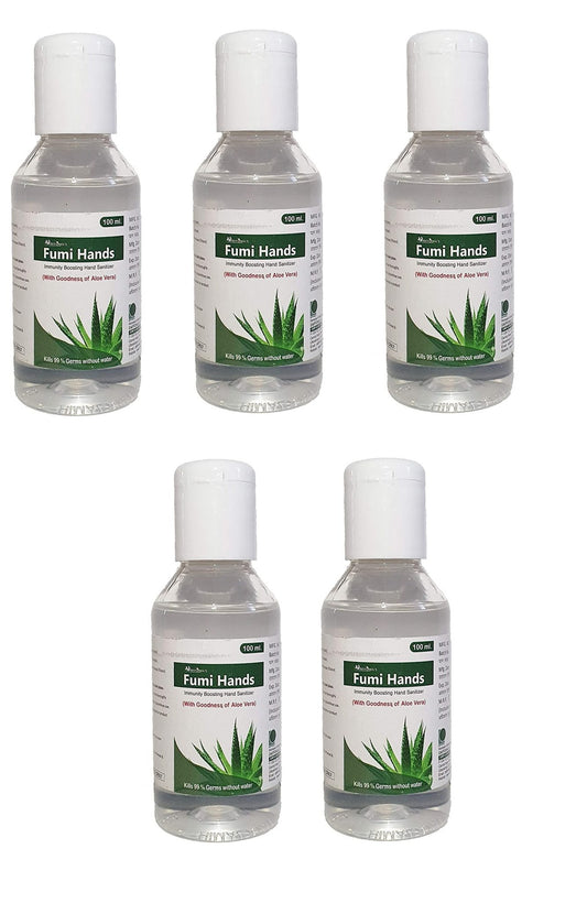 Pack of 5 Aloe Vera 100ML 70% Alcohol Hand Sanitiser