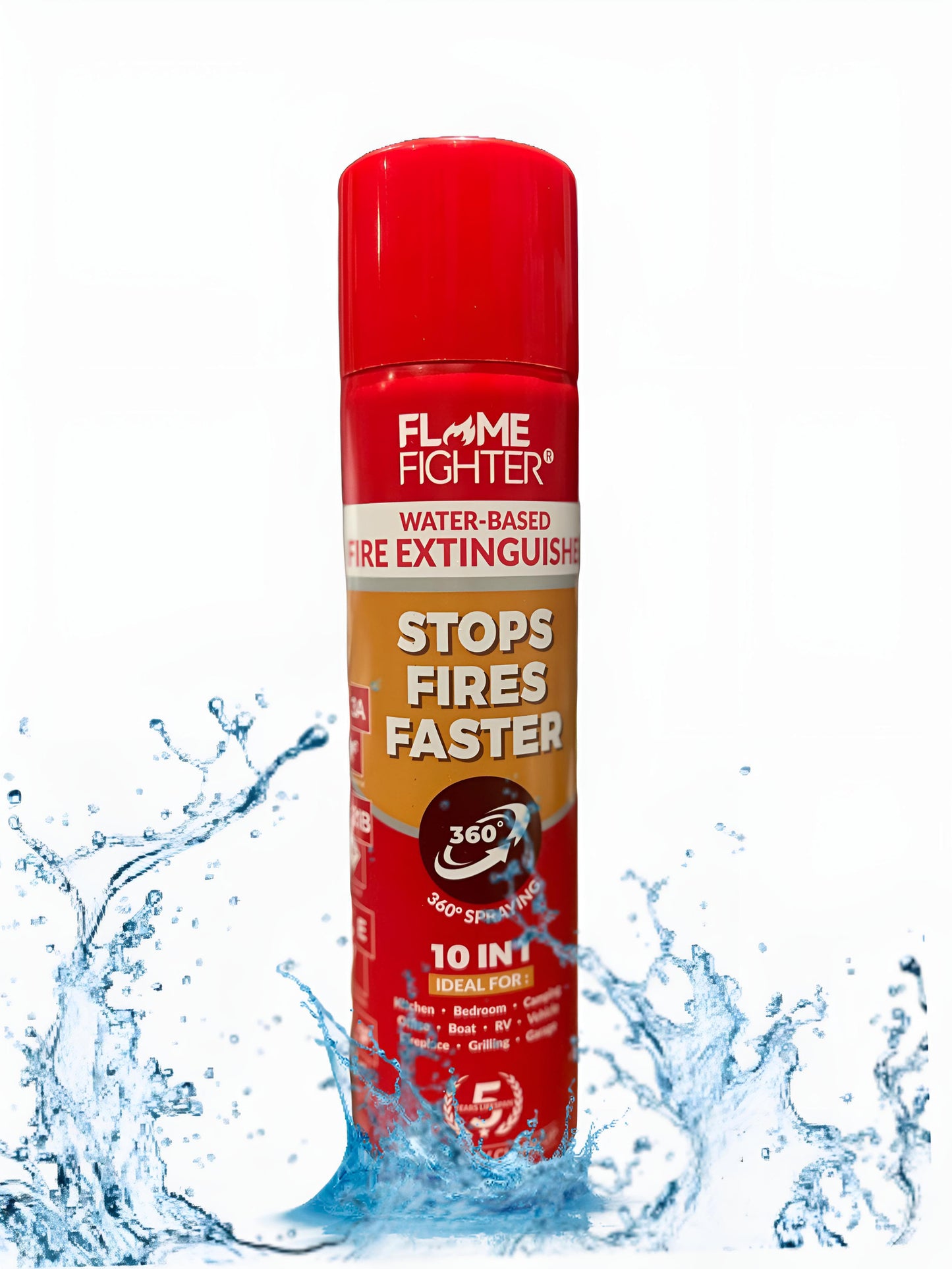 New Premium FSS UK 520 ml Water Mist Fire Extinguisher. 10 in 1 All type fires. Home, Cooking, Electric Battery Fires