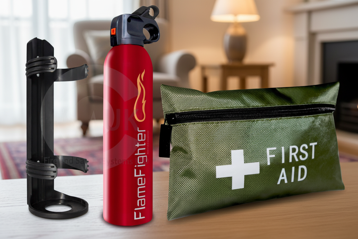 Premium FSS UK 600G Fire Extinguisher With 5 Year Warranty 1st Aid Kit