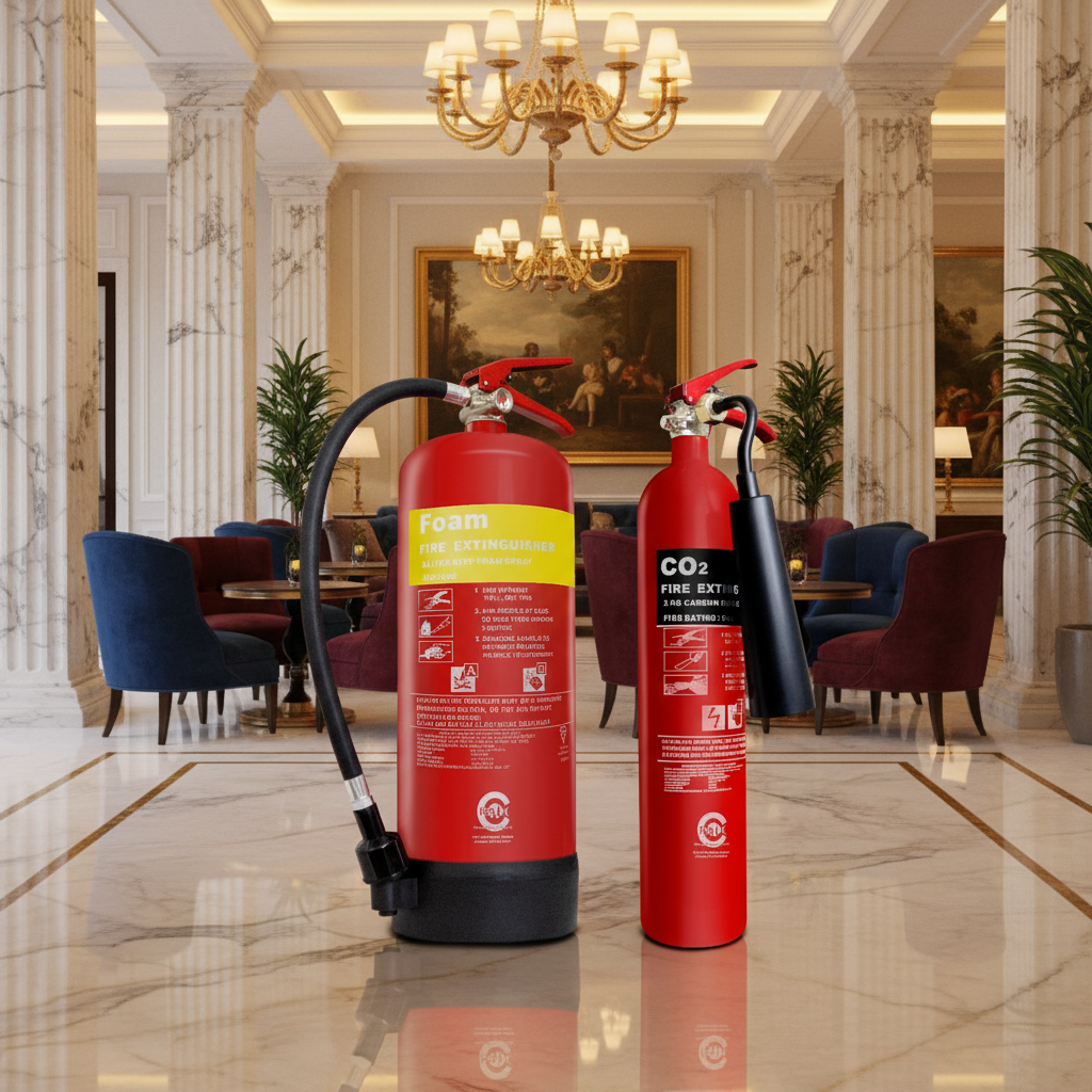 FSS UK Fire Extinguisher Value Set (2kg CO2 + 6 Ltr Foam) BSi Kitemark Ideal for offices and workplace
