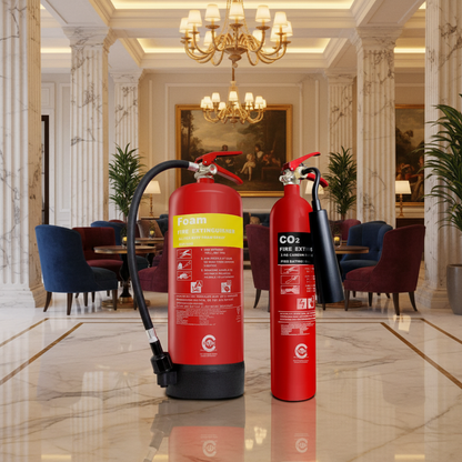 FSS UK Fire Extinguisher Value Set (2kg CO2 + 6 Ltr Foam) BSi Kitemark Ideal for offices and workplace