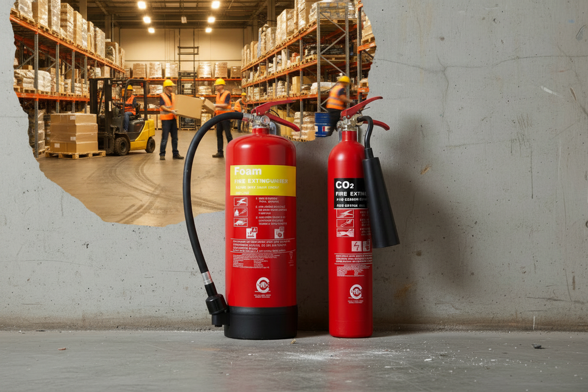 FSS UK Fire Extinguisher Value Set (2kg CO2 + 6 Ltr Foam) BSi Kitemark Ideal for offices and workplace
