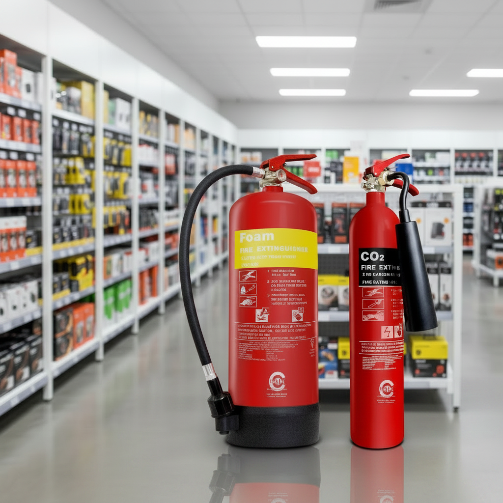 FSS UK Fire Extinguisher Value Set (2kg CO2 + 6 Ltr Foam) BSi Kitemark Ideal for offices and workplace