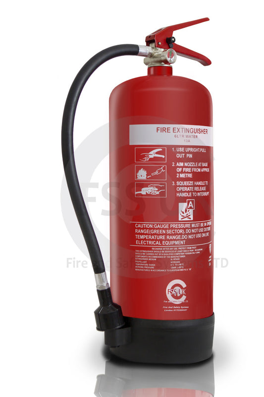 Premium FSS UK 6 Litre / 6 L Water Fire Extinguisher British Standard Kitemarked