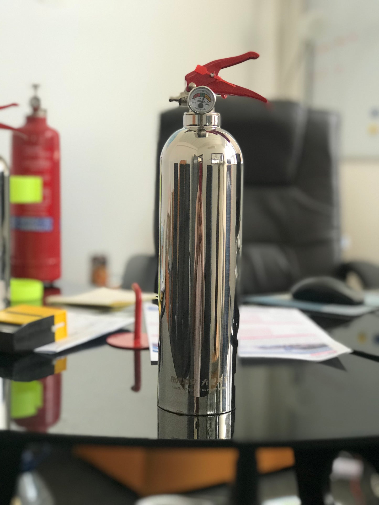 Premium 520 G ABC Powder Silver Chrome Fire Extinguisher Home Office Car Kitchen