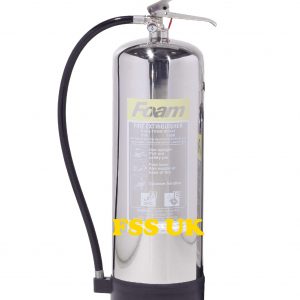 Designer FSS UK Fire Extinguisher Set (2 KG CO2 + 6 Ltr Foam) with Stand Ideal for Workplace