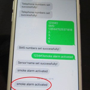 SMS Phone Fire Alarm Smoke Detector With Sim card Calls/Texts up to 5 Numbers