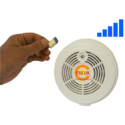 SMS Phone Fire Alarm Smoke Detector With Sim card Calls/Texts up to 5 Numbers